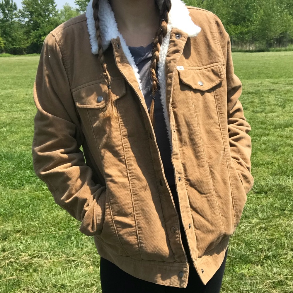 Vans brown/tan Davie corduroy coat jacket.